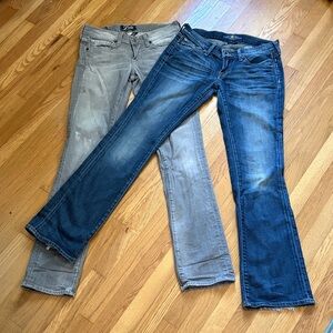 Y2K Lucky Brand Low-Rise Bootcut Jeans - 2 PAIRS! Blue and Light Gray